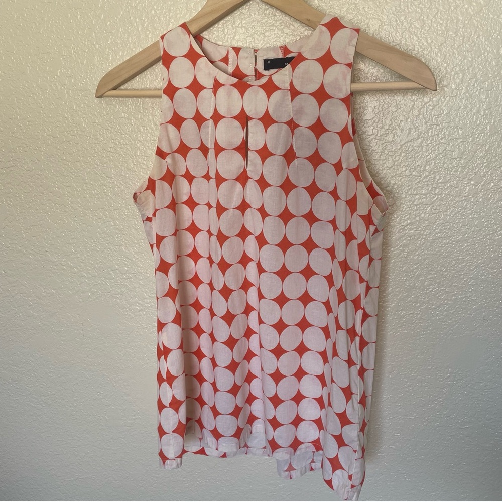 Maldita | Polka Dot Tank Sleeveless Top Orange White